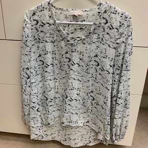 Lace up snakeskin blouse